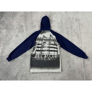 New York Yankees Hoodie Men Small Gray Majestic Stadium Final Season MLB Logo